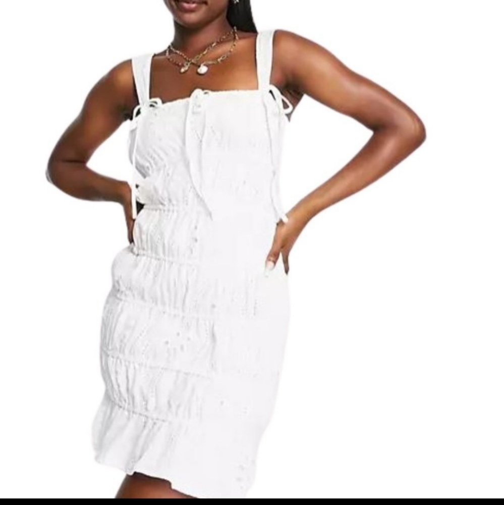 Ruched Dress in White